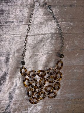 Tortoiseshell Chain Statement Necklace - Women Jewelry